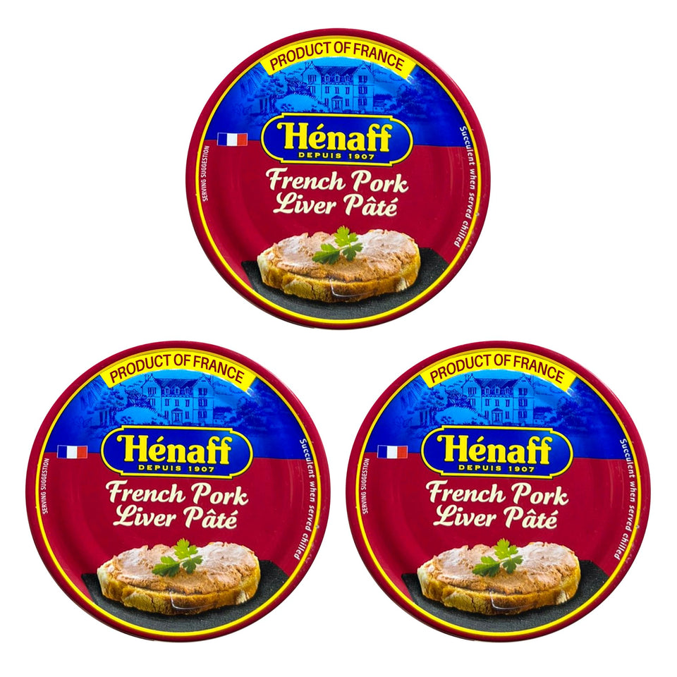 Henaff pork liver pâté can front view with rich spreadable texture
