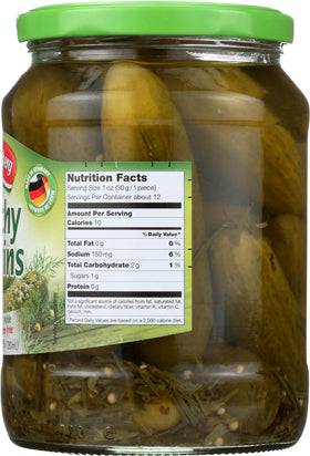 Hengstenberg Crunchy Pickles Jar texture closeup shows crisp bite