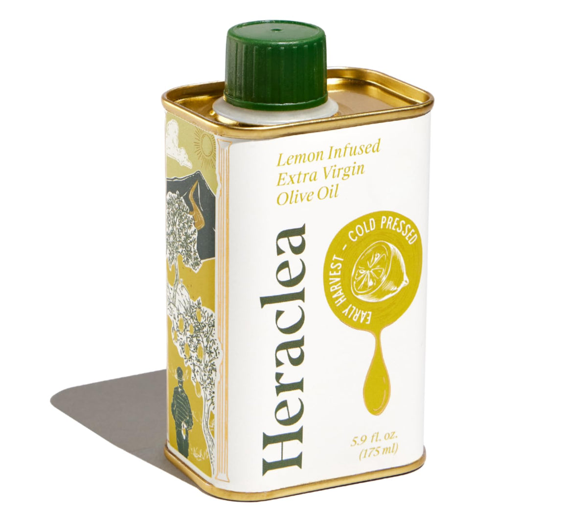 Heraclea Lemon Infused Olive Oil bottle with bright citrus aroma, ideal for finishing dishes