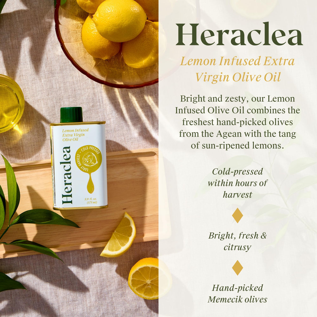 Heraclea Lemon Infused Olive Oil sautéing vegetables to brighten flavors
