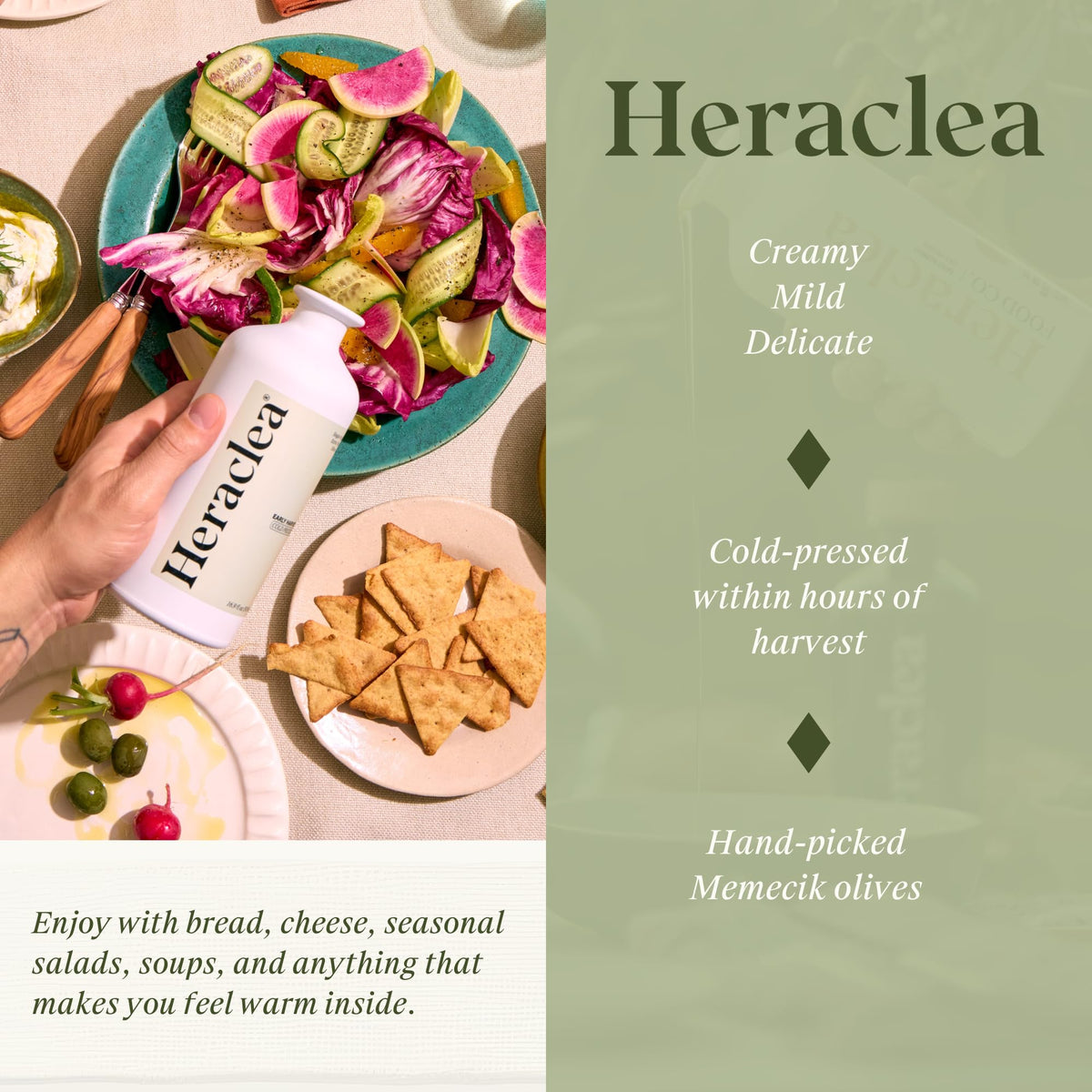 Heraclea EVOO for cheese and salads with subtle aroma