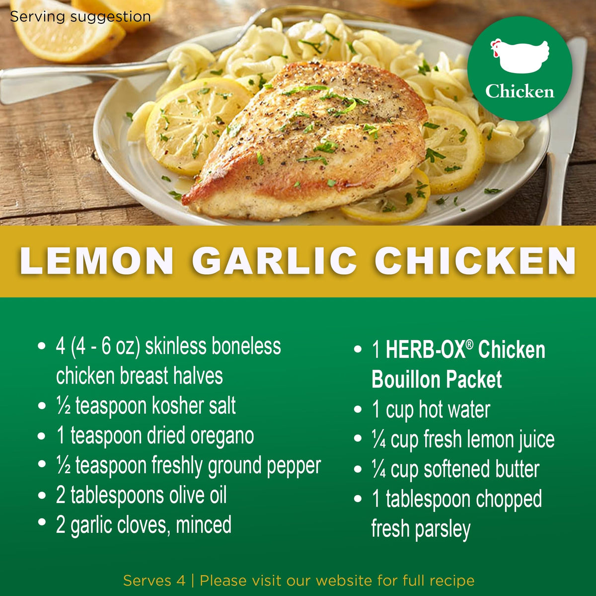 Herb-Ox Chicken Bouillon Cubes gluten-free broth concentrate label