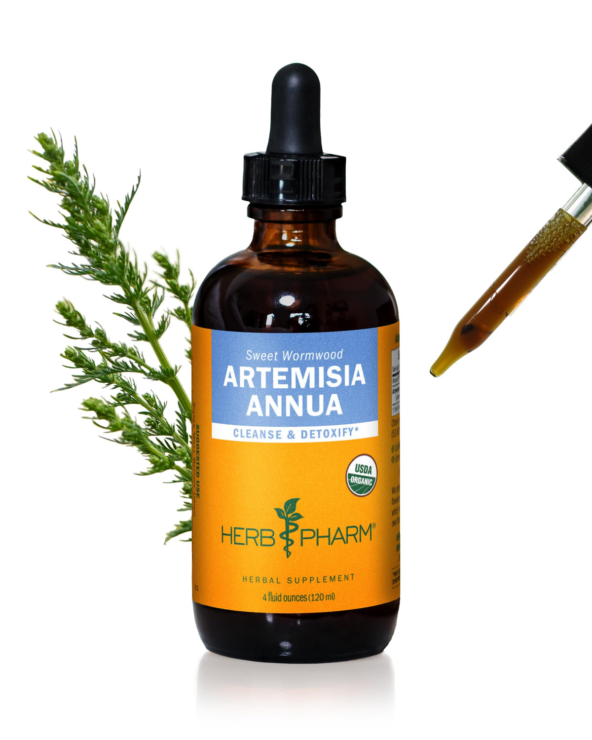Herb Pharm Artemisia Annua bottle front highlights organic liquid extract for daily wellness.