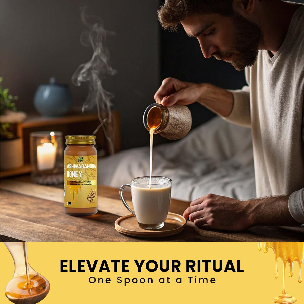 Smooth drizzle into smoothies—Herb To Body honey supports versatile wellness.