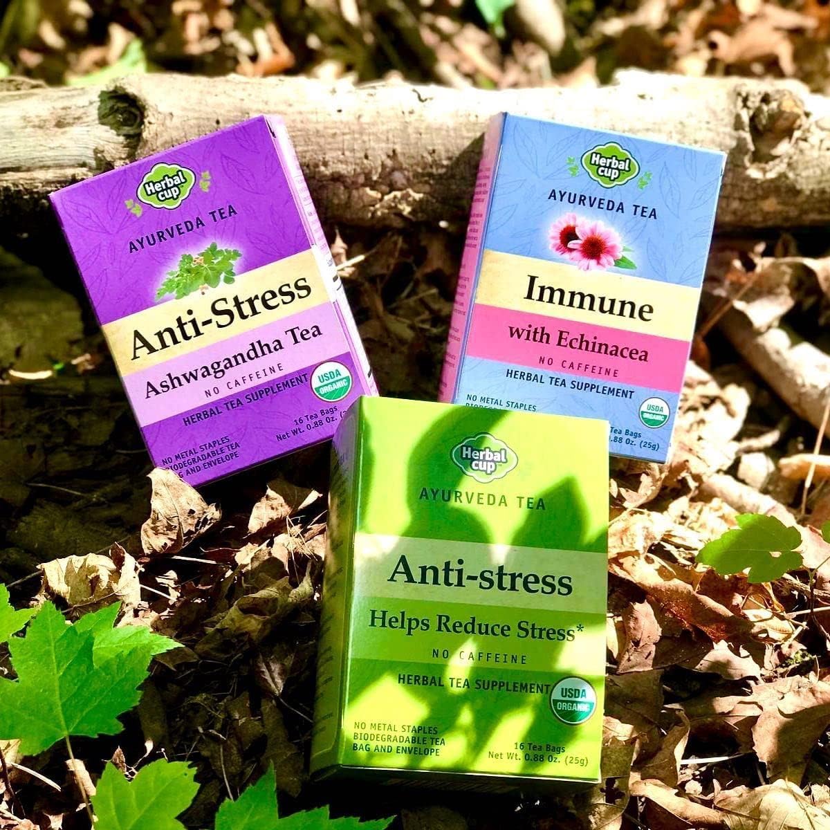 Herbal Cup three-pack boxes shown for convenient daily use.