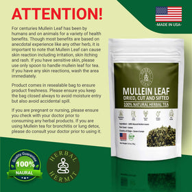 Herbal Hermit mullein leaf tea flower and leaves demonstrate plant richness.