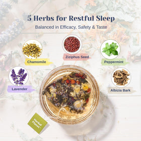 Herbal Planet Sleep Tea aroma blends chamomile, lavender, and mint for relaxation.
