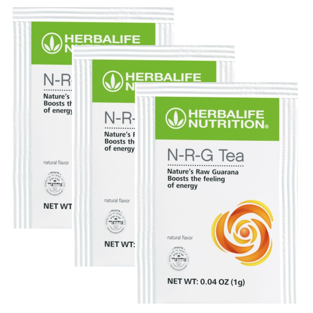 Herbalife N-R-G Nature's Raw Guarana Tea pack ready to brew for a gentle energy boost