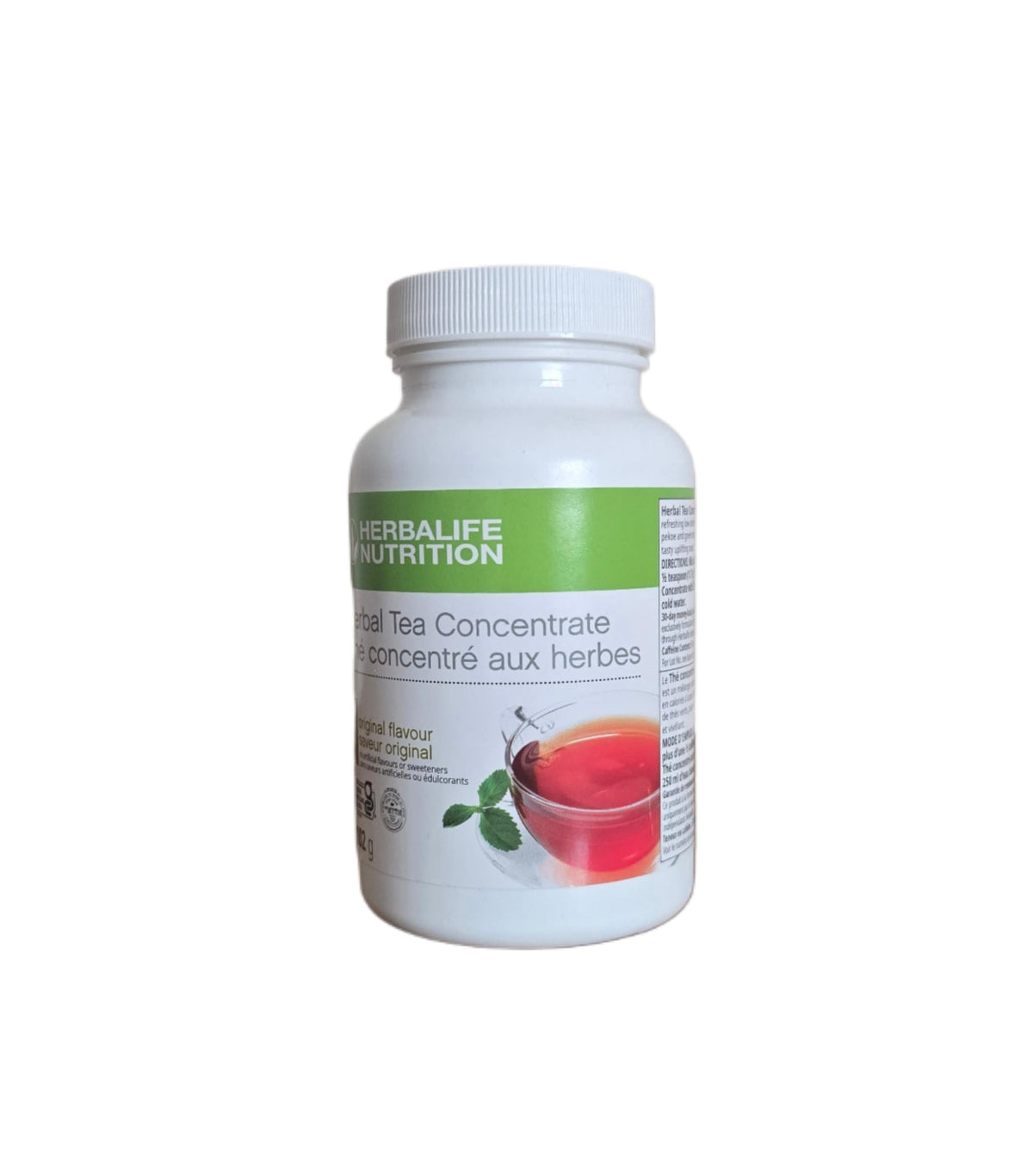Herbalife Original Tea Concentrate bottle, gluten-free and kosher certified, with no artificial flavors or sweeteners.