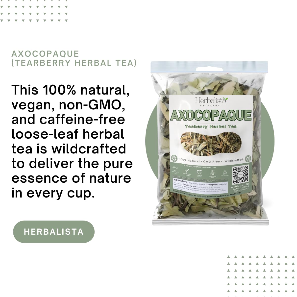 Herbalista Axocopaque loose-leaf bag ready for brewing.