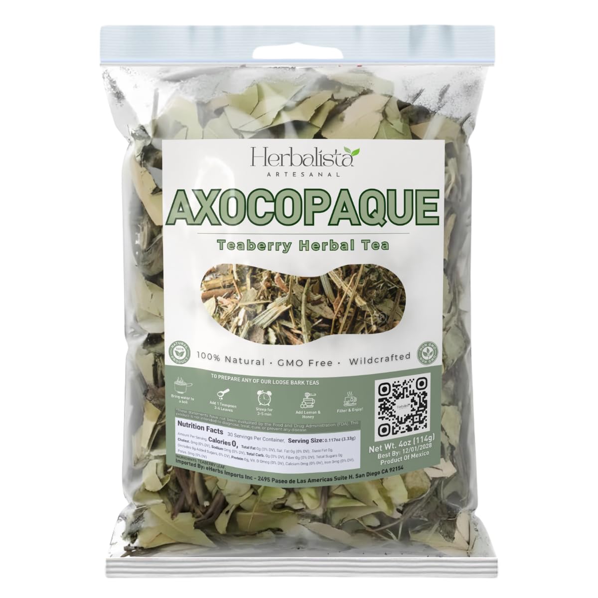 Herbalista Axocopaque tea leaf close-up showing natural aroma for a soothing ritual.