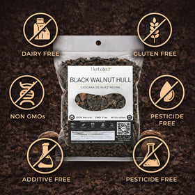 Herbalista Black Walnut Hull steeping mug demonstrates a warm, inviting beverage.