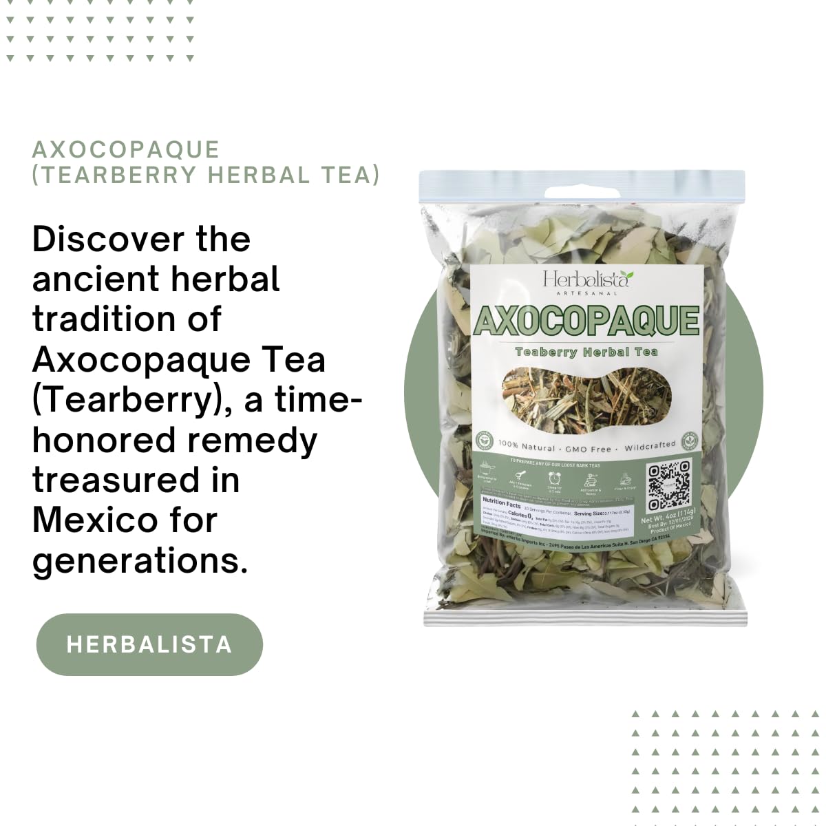 Herbalista Tearberry packaging emphasizes freshness and quality.