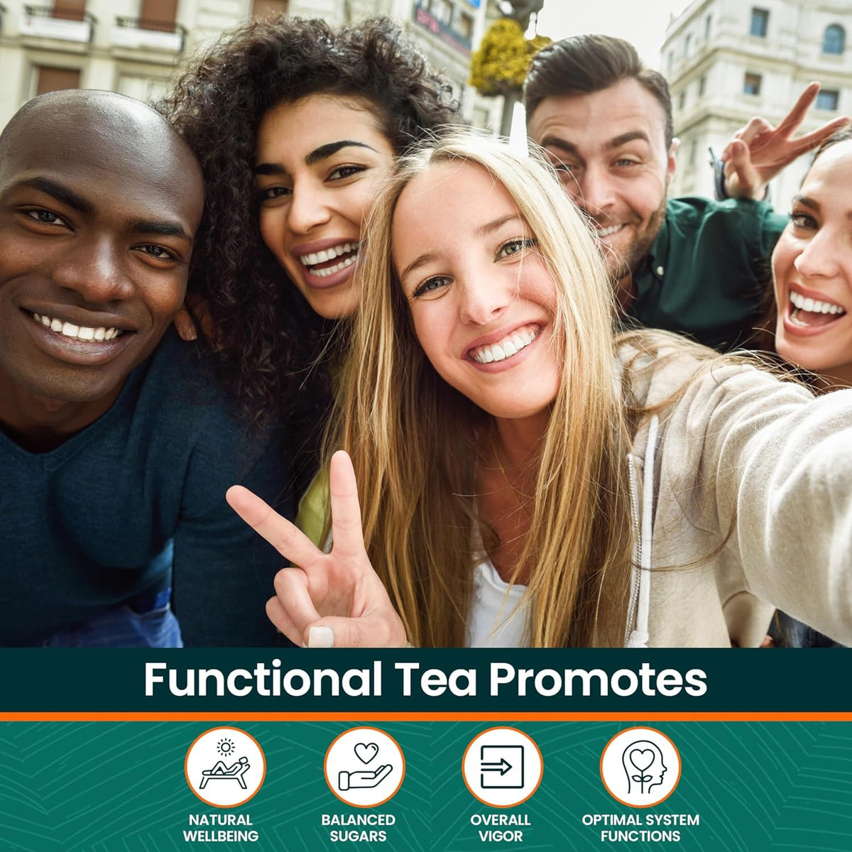 Herbaly Glucose Functional Tea ingredients bowl, featuring Gymnema and Cinnamon for balanced flavor.