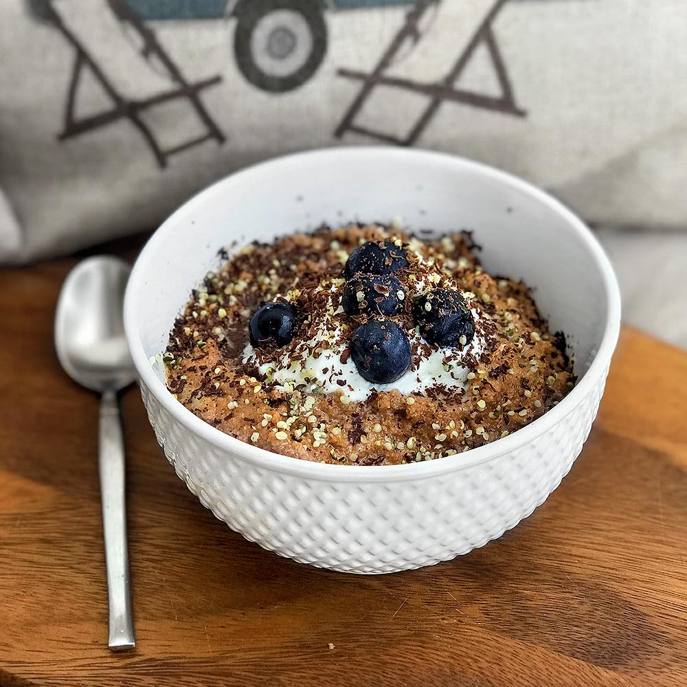 HerbaZest Amaranth Flakes atop cereal for wholesome crunch