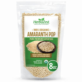 HerbaZest Amaranth Pop packaging showing freshness and portability.