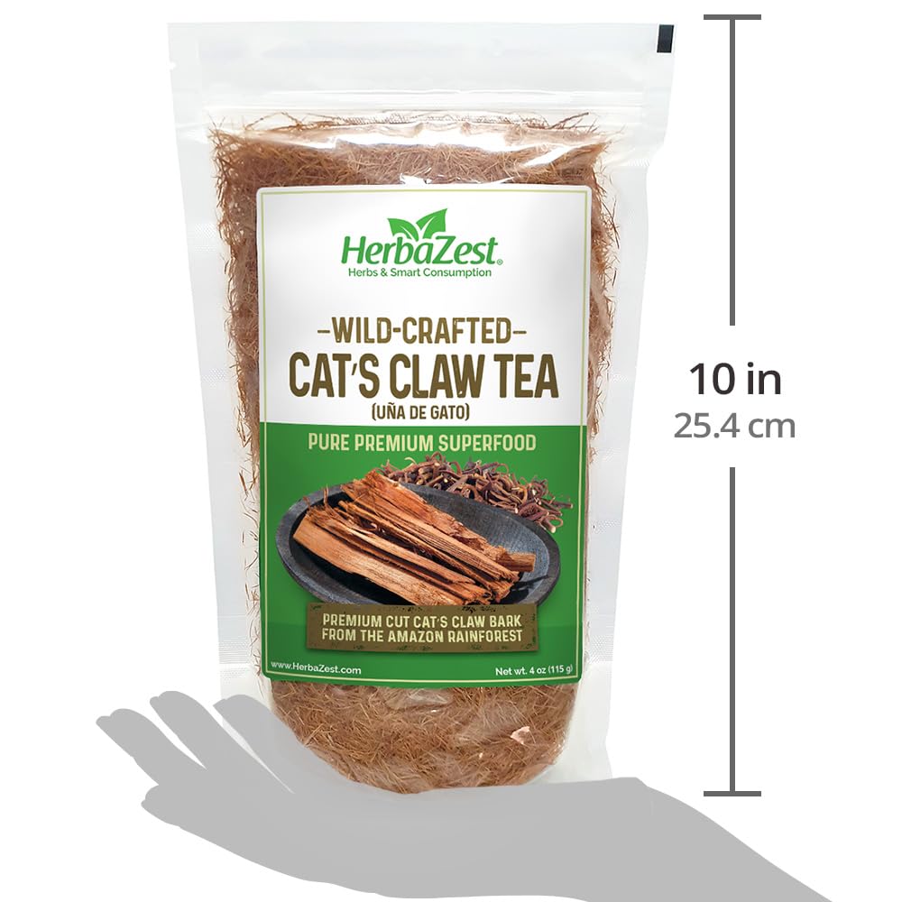 HerbaZest Cat's Claw Tea Amazon wildcrafted origins support mindful, sustainable sourcing.