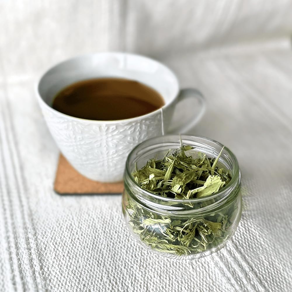 HerbaZest hand-picked Peru-sourced stevia leaves emphasize purity.