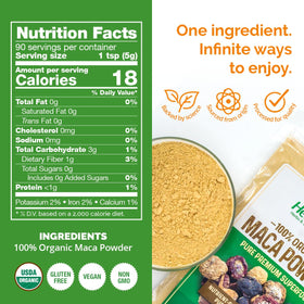 HerbaZest Maca Powder measuring scoop for easy daily portions.