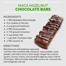 Closeup of HerbaZest Maca Powder packaging highlighting organic certification.