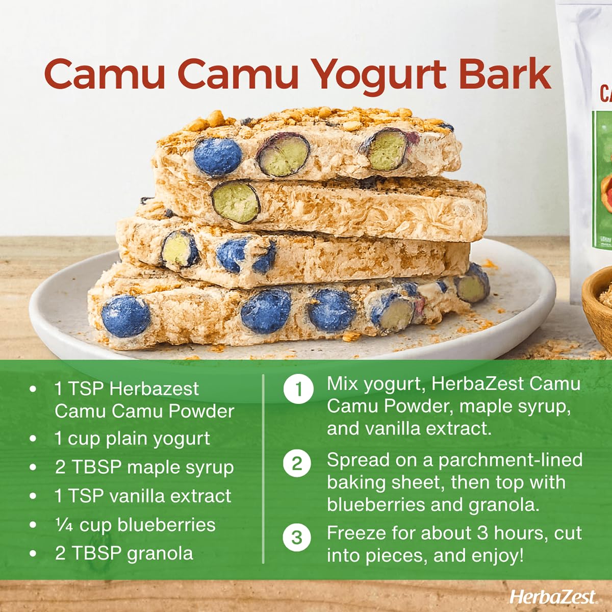 USDA organic certification on HerbaZest pouch reinforces product trust.