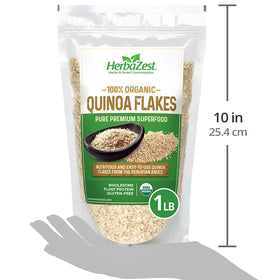 HerbaZest quinoa flakes used in baking for nutty flavor and texture