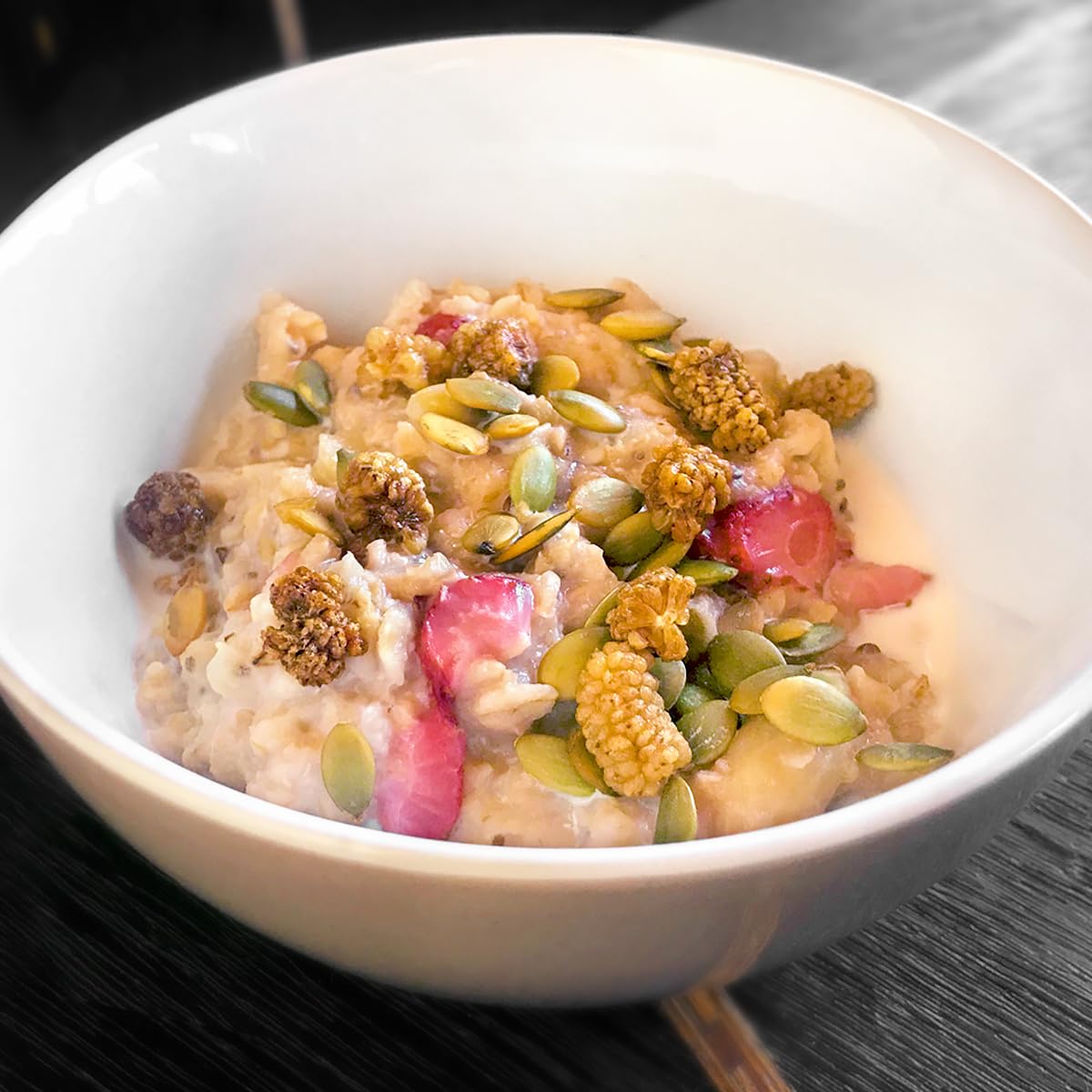 HerbaZest quinoa flakes blended into a smoothie for texture and nutrition