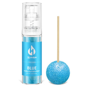 Herbeklab blue edible glitter spray bottle adds shimmering blue to desserts