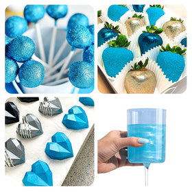 Herbeklab blue glitter spray decorates cupcakes with vibrant shimmer