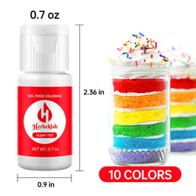 Herbeklab bottle with drop spout enables precise color control for icing.