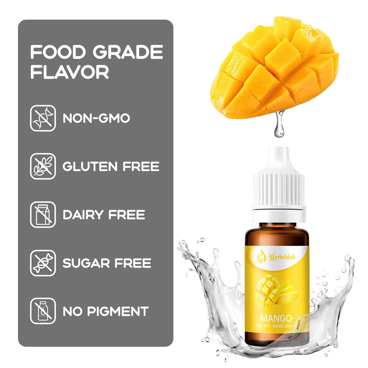 Herbeklab bottle with precise squeeze cap enables controlled flavoring.