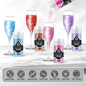 Herbeklab Edible Glitter sparkle on dessert conveys color and shine.