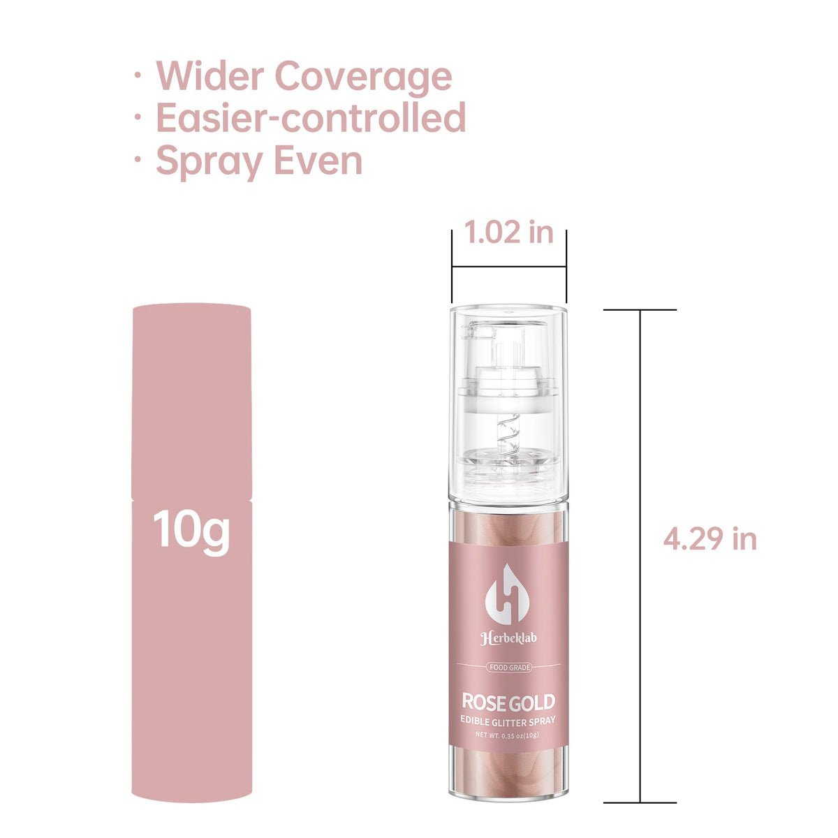 Herbeklab edible glitter spray for cakes adds a uniform shimmer to desserts.
