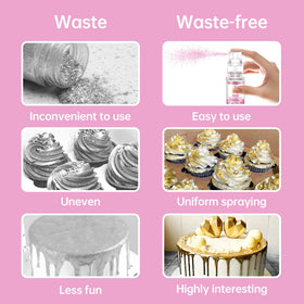 Herbeklab edible glitter spray pink brightens pastries with playful sparkle.