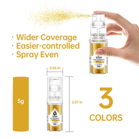 Herbeklab edible glitter spray rose gold bottle pour adds luminous accents to treats.