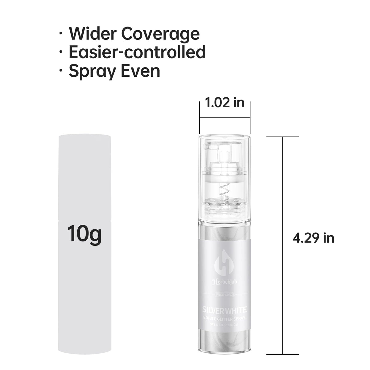 Herbeklab Silver White Glitter Spray dusting cupcakes for subtle sparkle