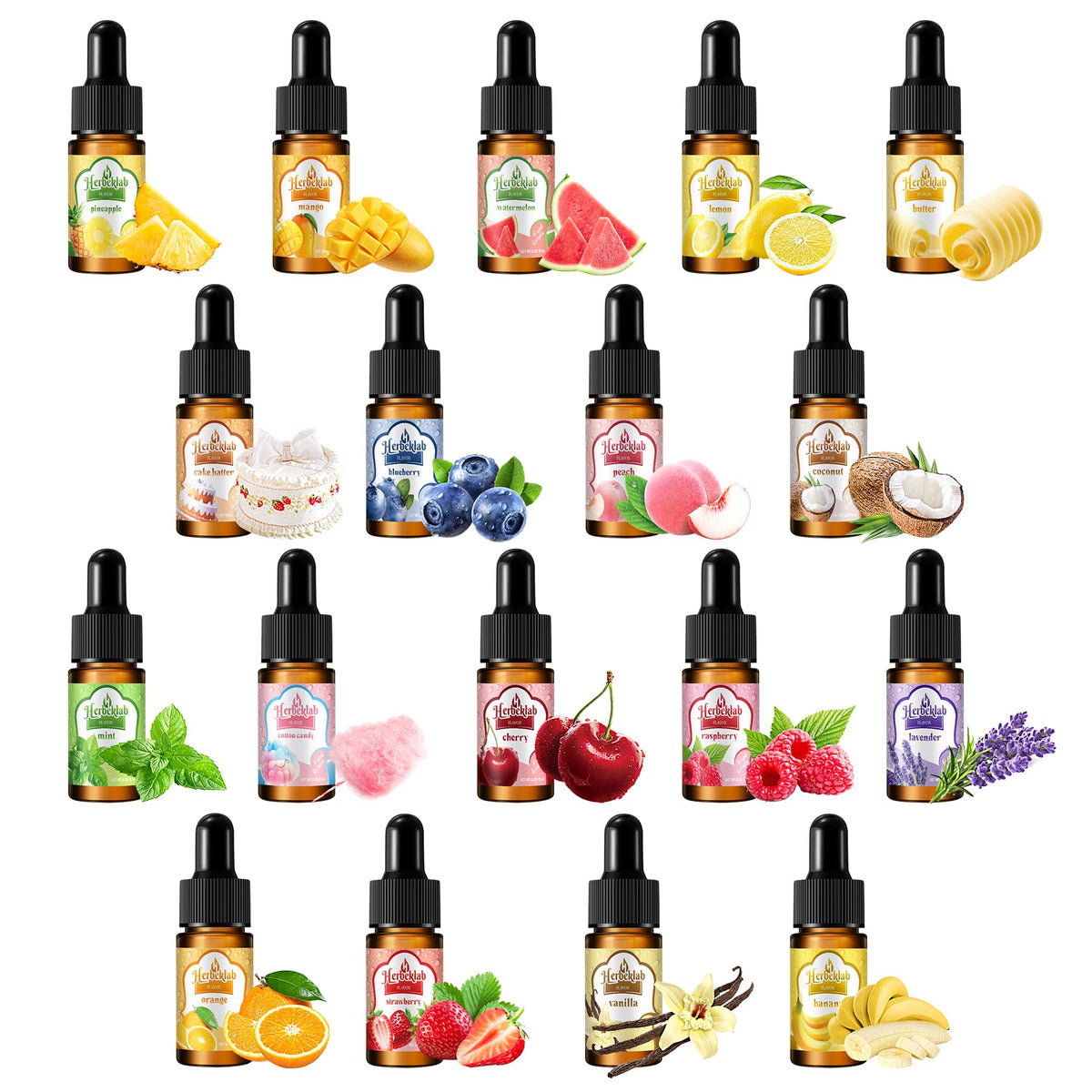 Herbeklab candy flavoring oil butter bottle pour delivers rich aroma for baking and lip care