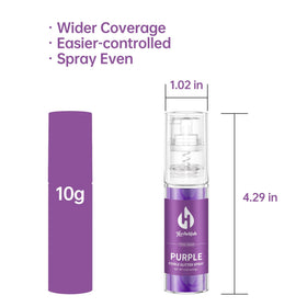 Herbeklab purple edible glitter spray is food-grade and safe for snacks.