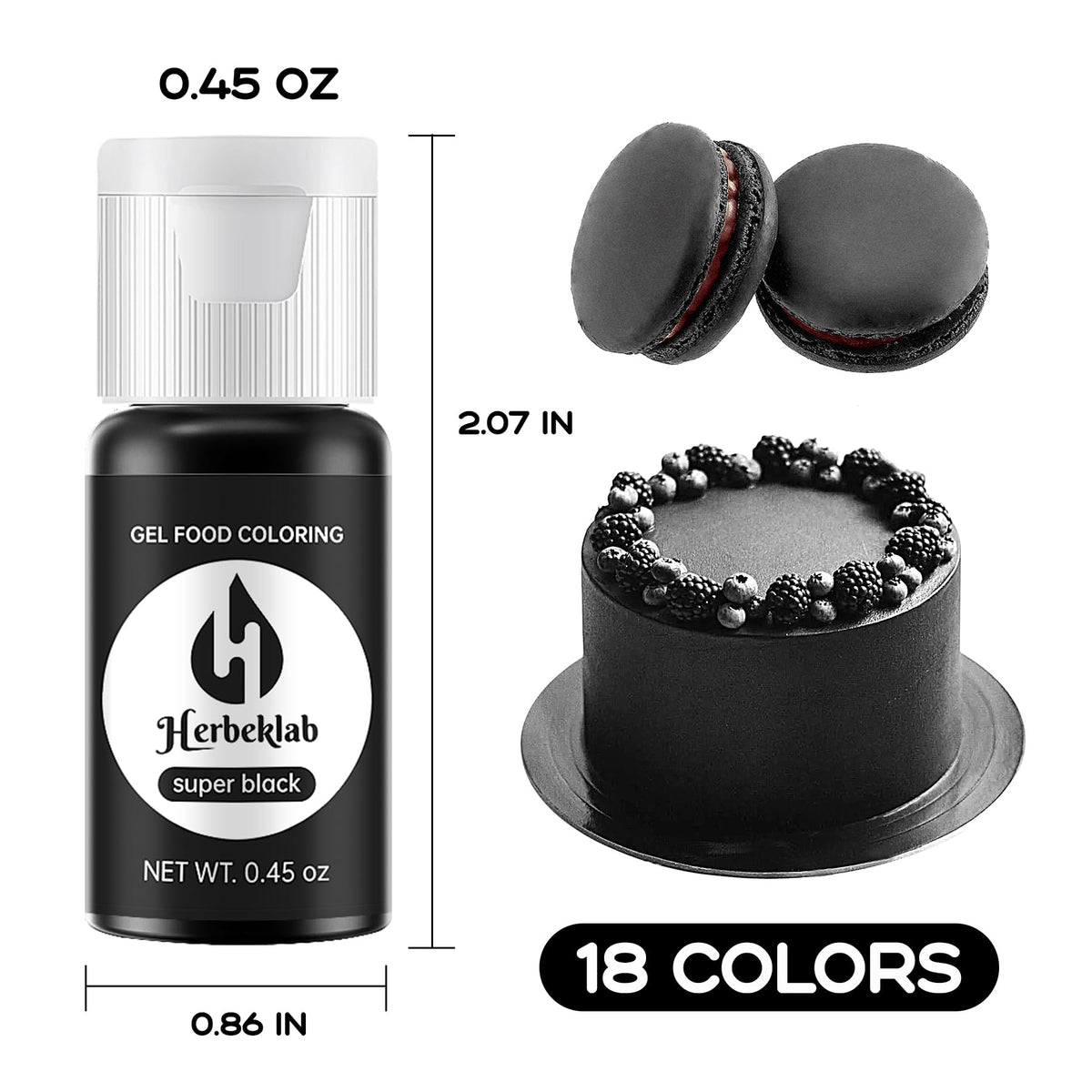 Herbeklab gel dye bottle close-up with drop spout for precise shading.