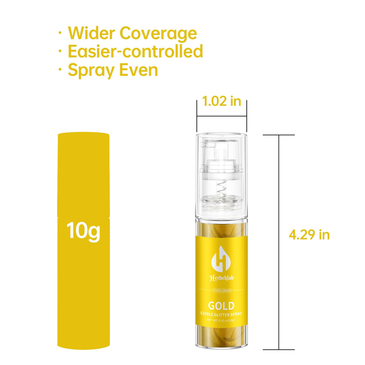 Herbeklab Gold Edible Glitter Spray on cupcakes enhances festive shine
