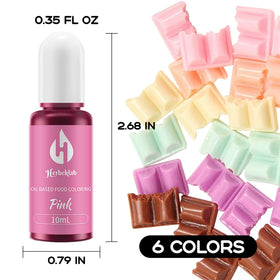 Herbeklab pink chocolate oil coloring for delicate dessert accents