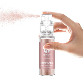 Herbeklab rose gold glitter dust spray highlights beverages with a magical sparkle.
