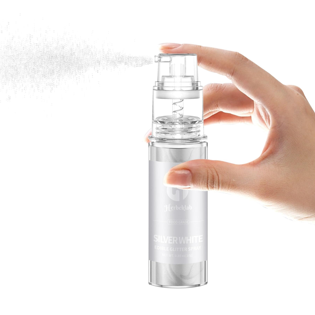 Herbeklab 10 g glitter spray packaging view for storage and usage