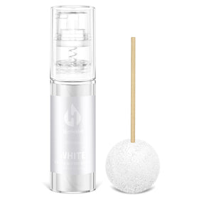 Herbeklab white edible glitter spray 10g bottle shining on a cake for elegant decoration