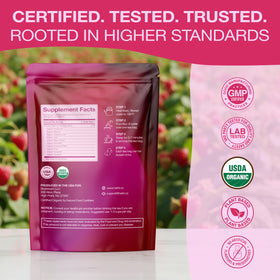 Herbl USDA Organic seal on packaging, signaling purity and quality.