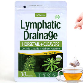 Herbmood Cleavers lymph tea packaging shows natural blend for lymphatic support.
