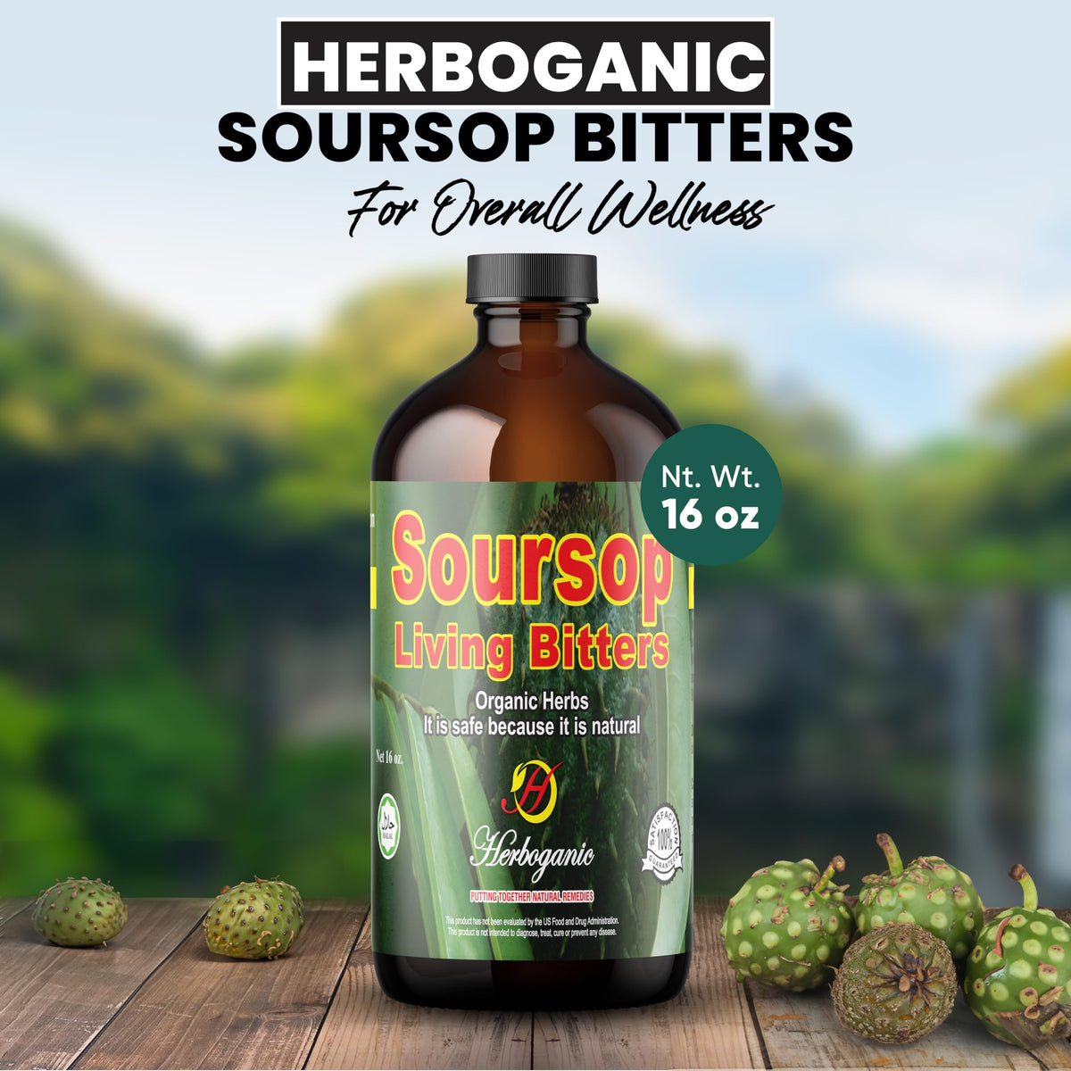 Bottle on kitchen counter ready for a daily herbal ritual with HERBOGANIC bitters
