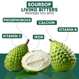 Close-up of natural ingredients in HERBOGANIC Soursop Bitters