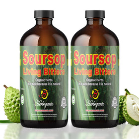 Herboganic Soursop Living Bitters bottle front view for daily vitality