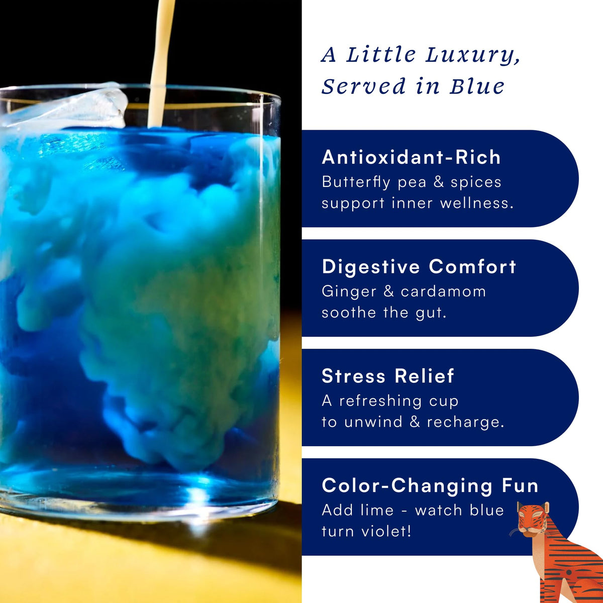 Herbs & Kettles Blue Chai aroma blends bergamot and bright citrus.